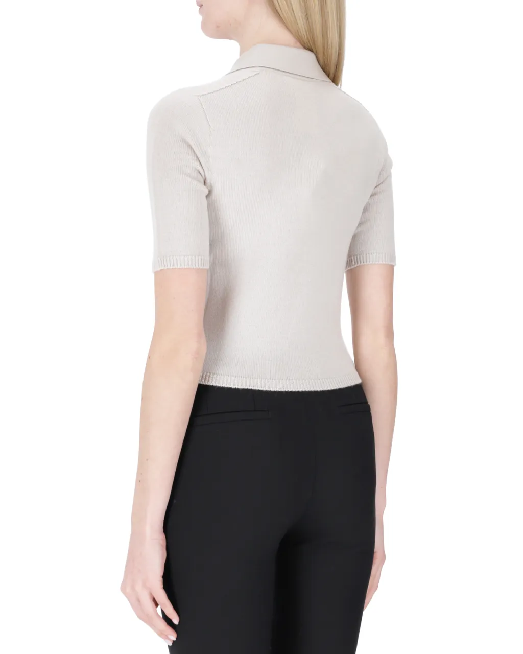 Short-Sleeved Wool Polo Shirt