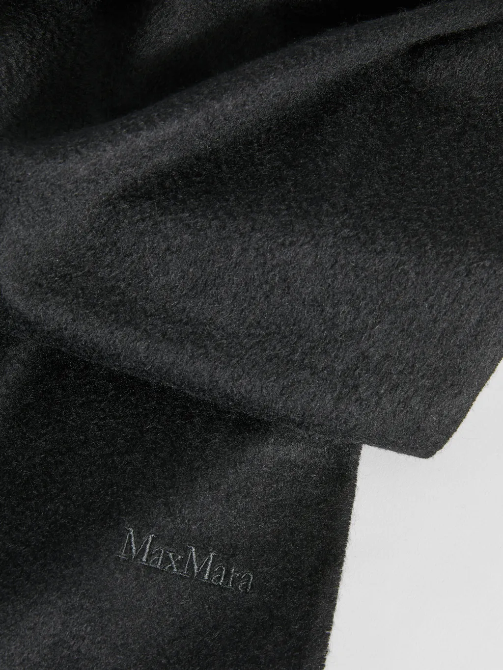 Logo Embroidered Fringed Edge Scarf