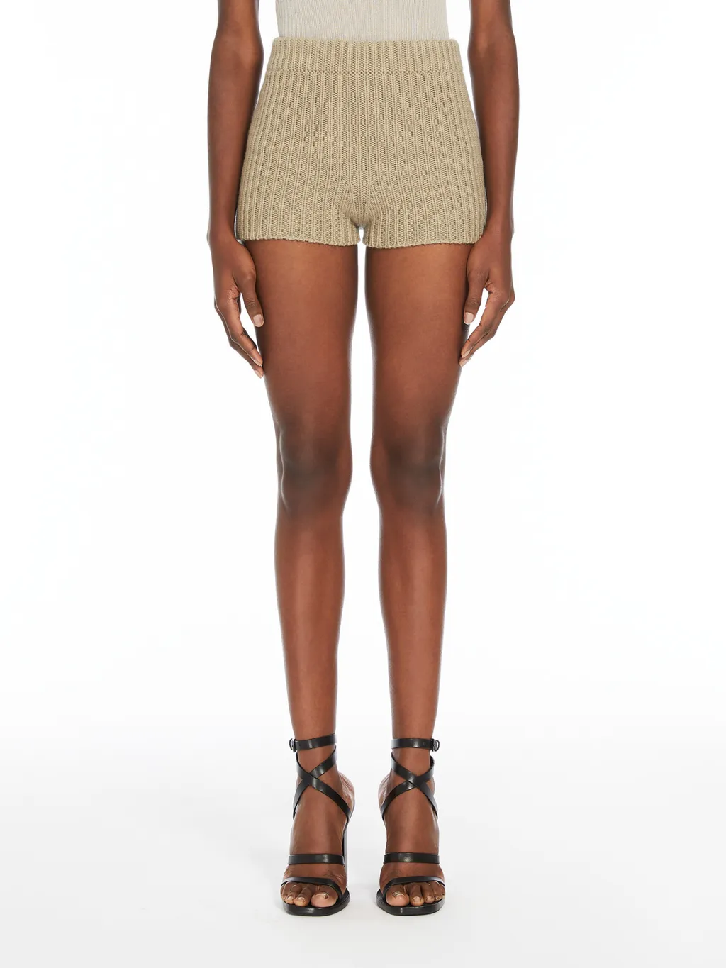 Rib Knitted High-Rise Shorts