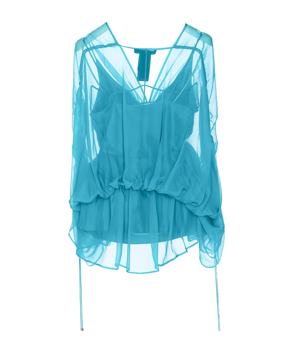 V-Neck Tulle Top