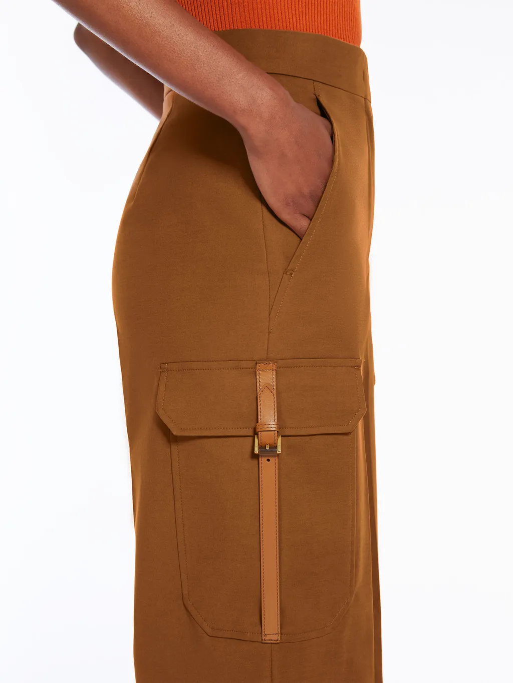 Buckle Detailed Straight Leg Pants
