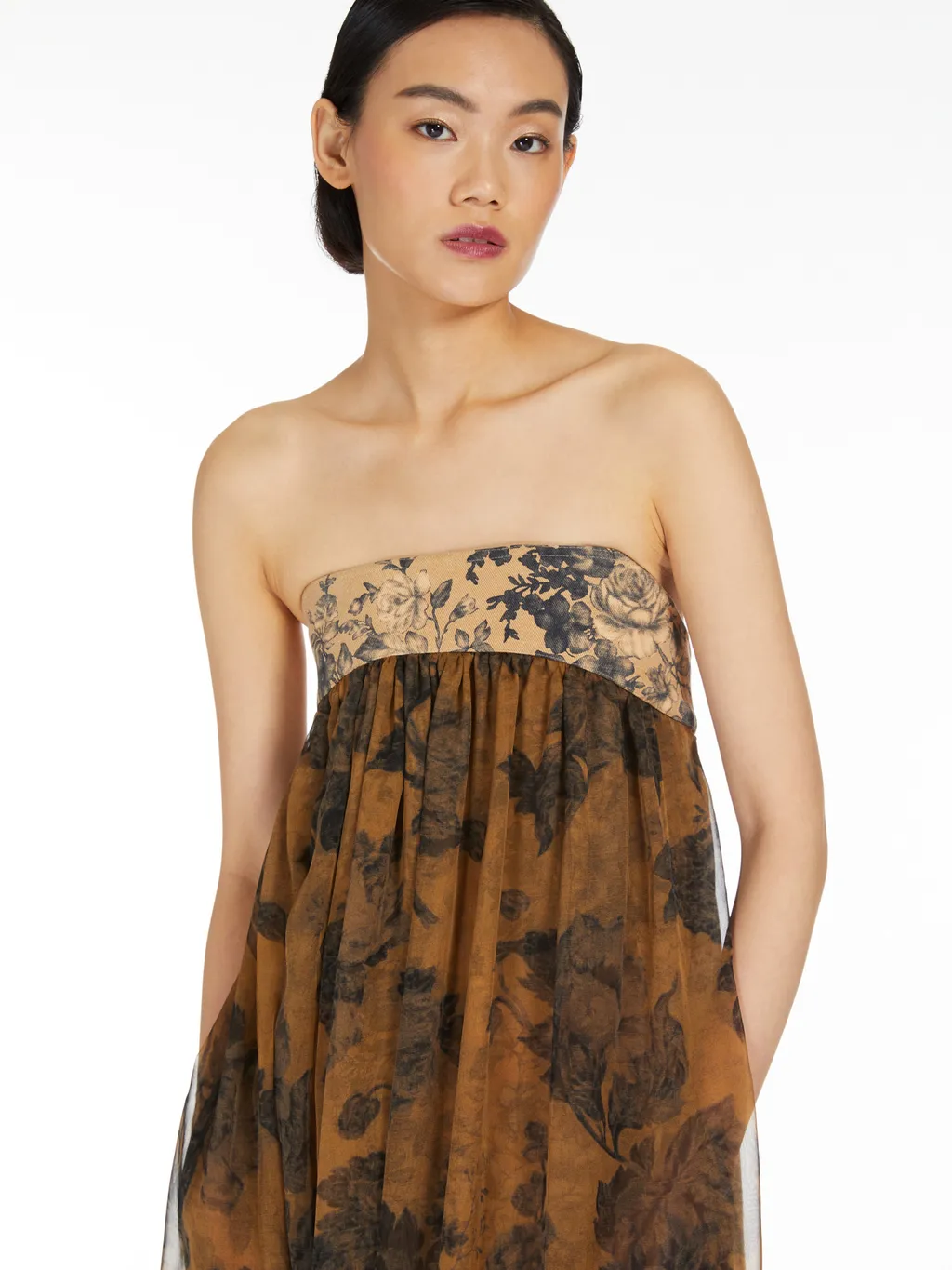 Floral Pattern Tube Top Dress
