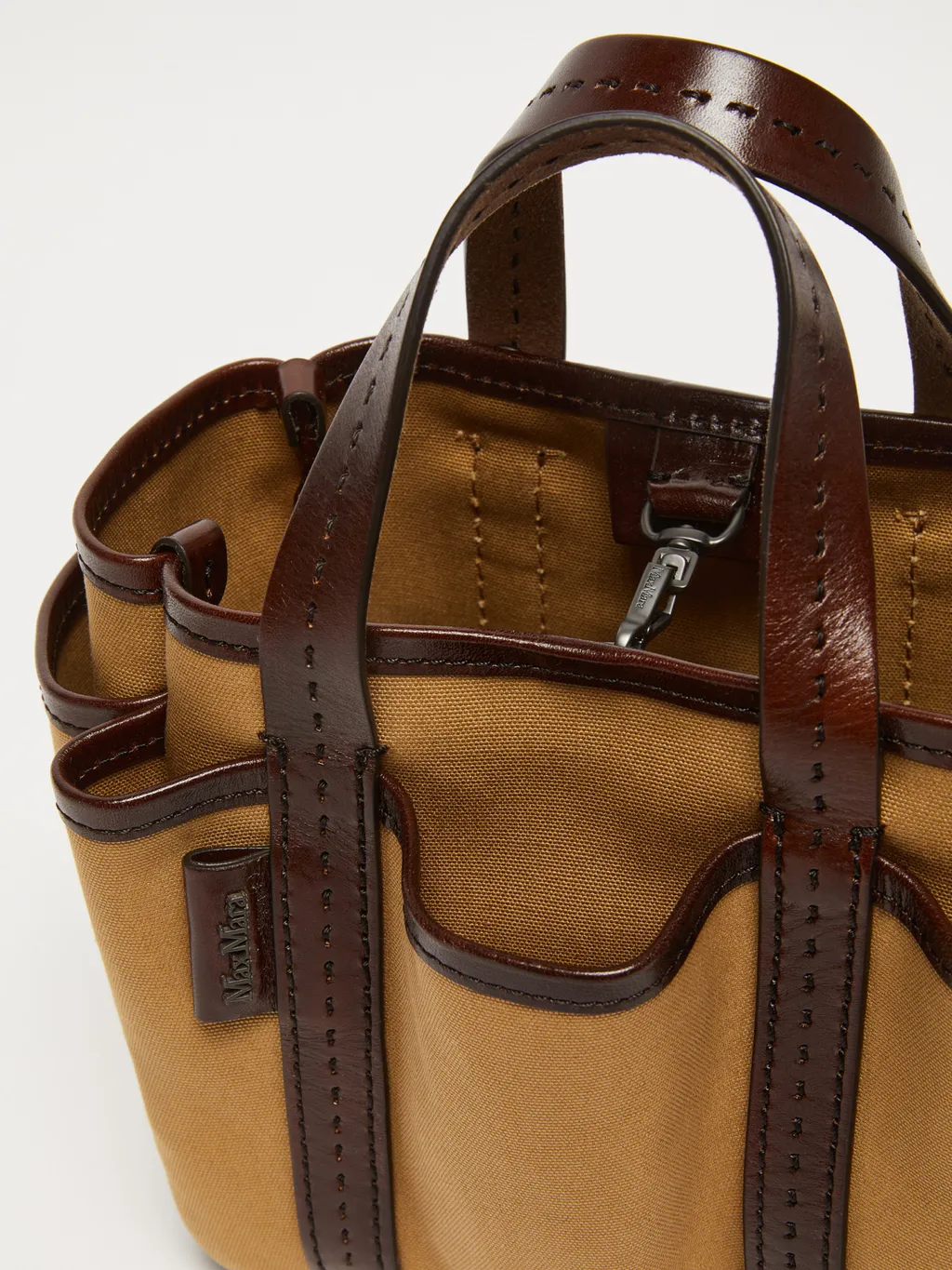 Logo Plaque Top Handle Bag