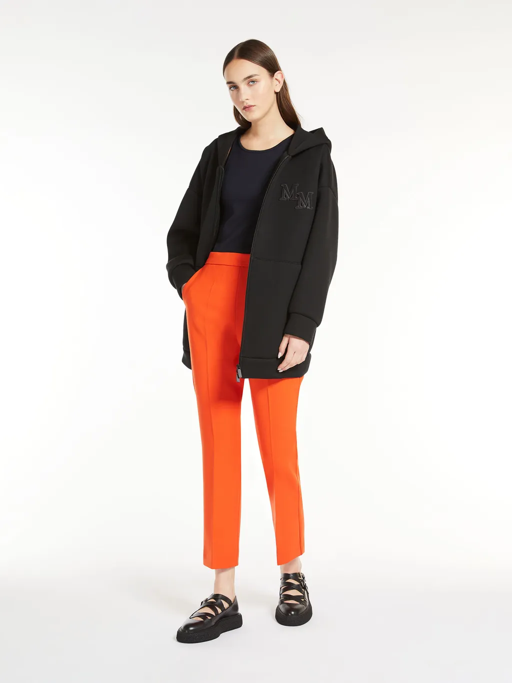 Side Zipper Wool Casual Pants