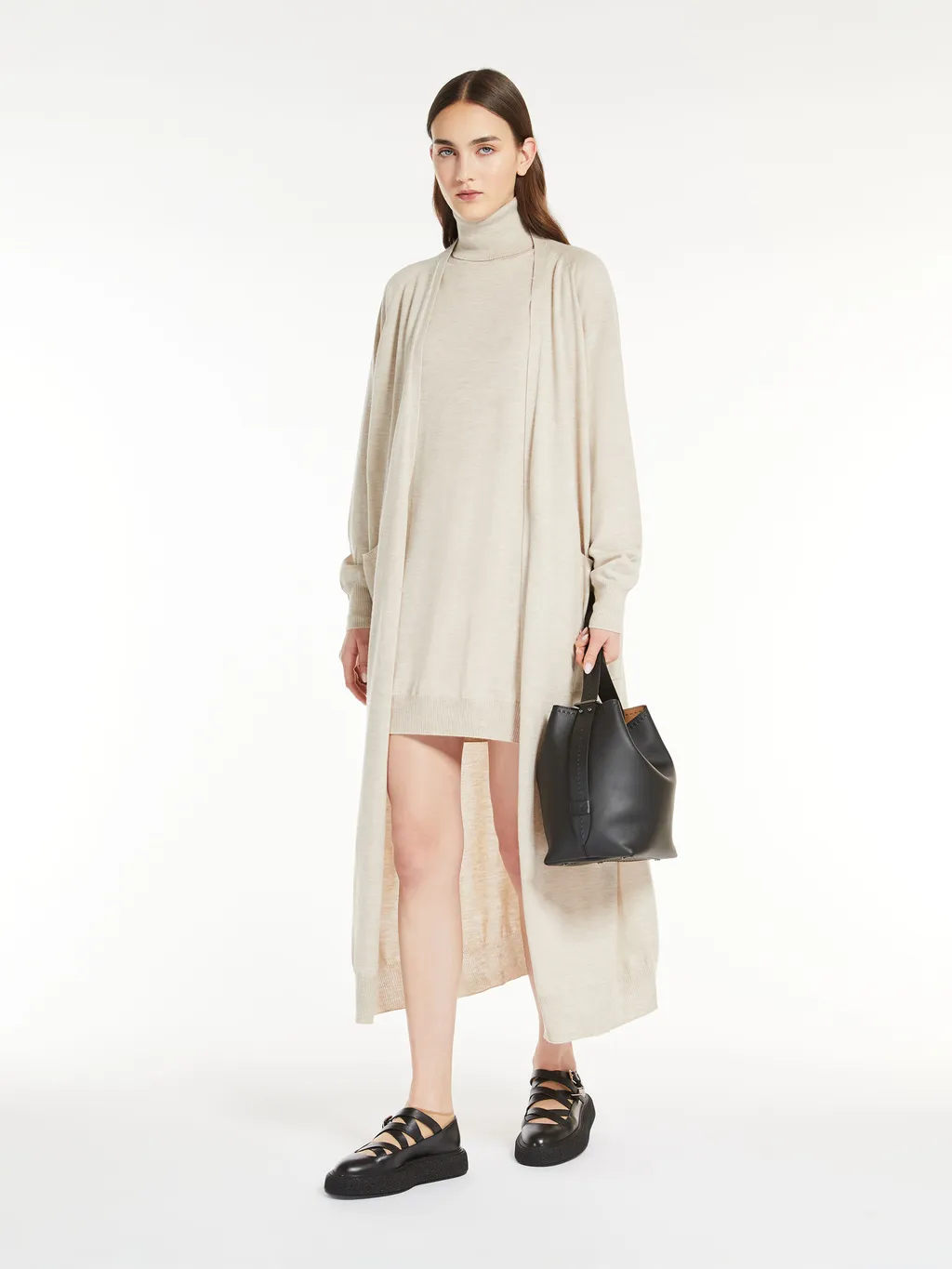 High-Necked Cashmere Dress