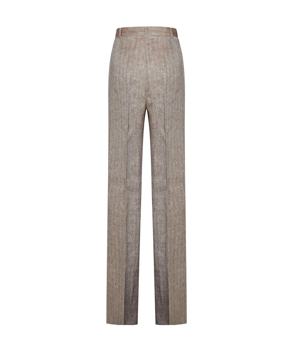 Pleat Detailed Straight Leg Trousers