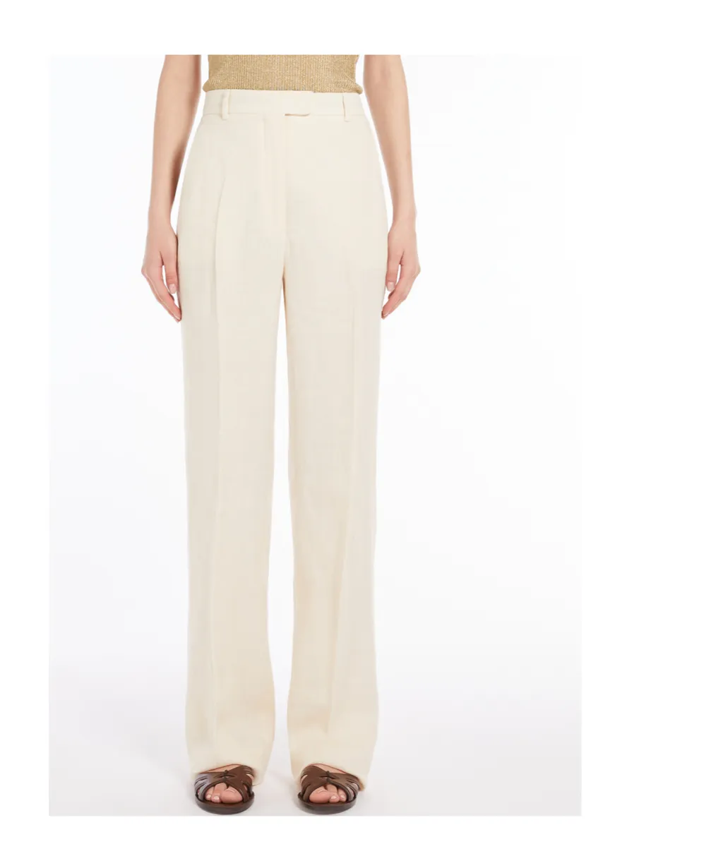 Pleat Detailed Straight Leg Trousers