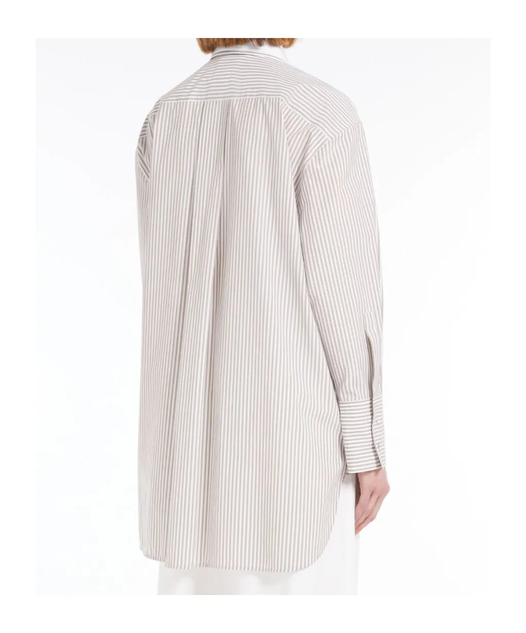 Striped Poplin Oversized Shirt