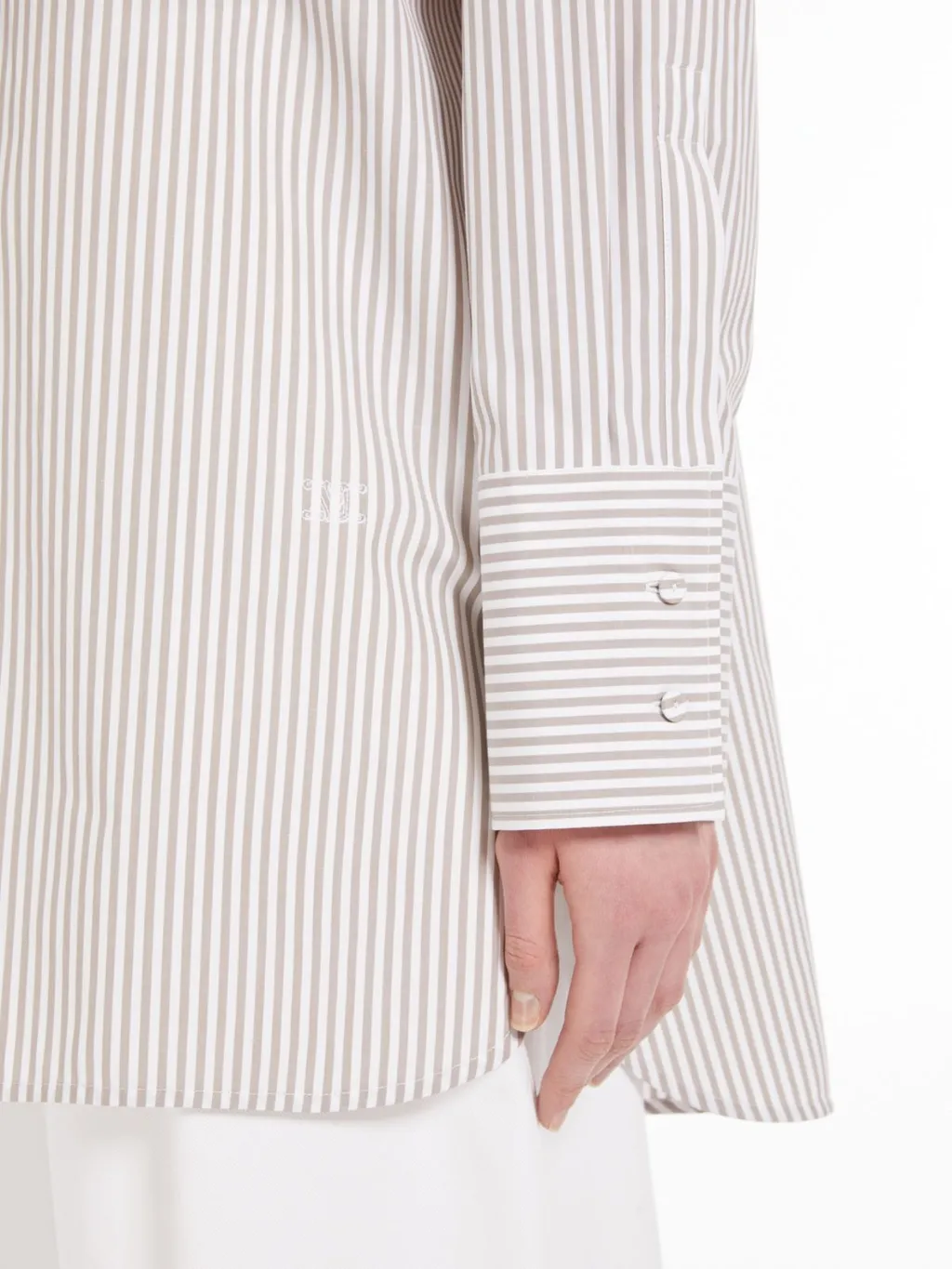 Striped Poplin Oversized Shirt