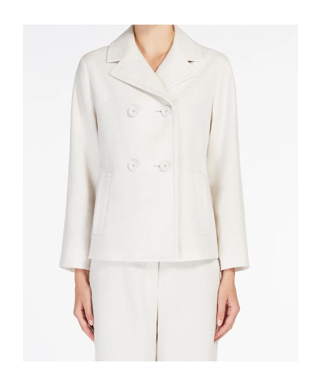 Double-Breasted Cotton And Linen Jacket