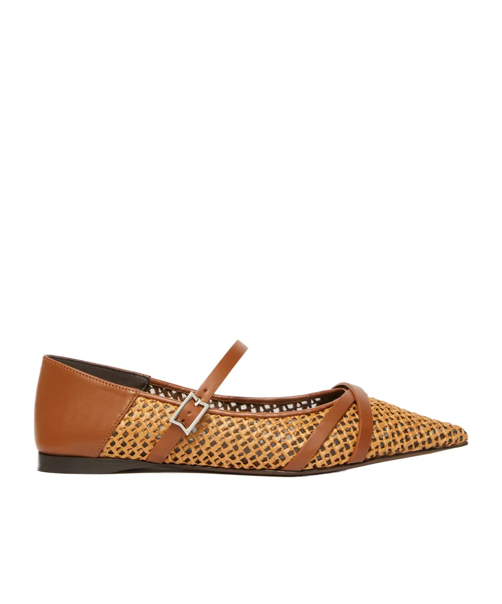 Buckle Detailed Pointed Toe Flat Shoes