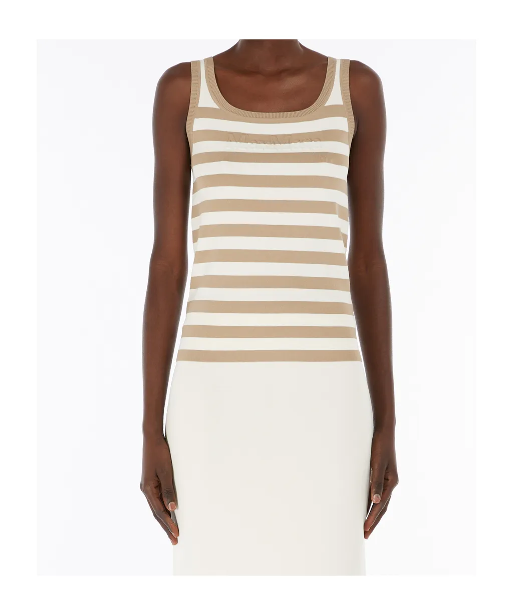 Pentola Striped Sleeveless Knitted Top
