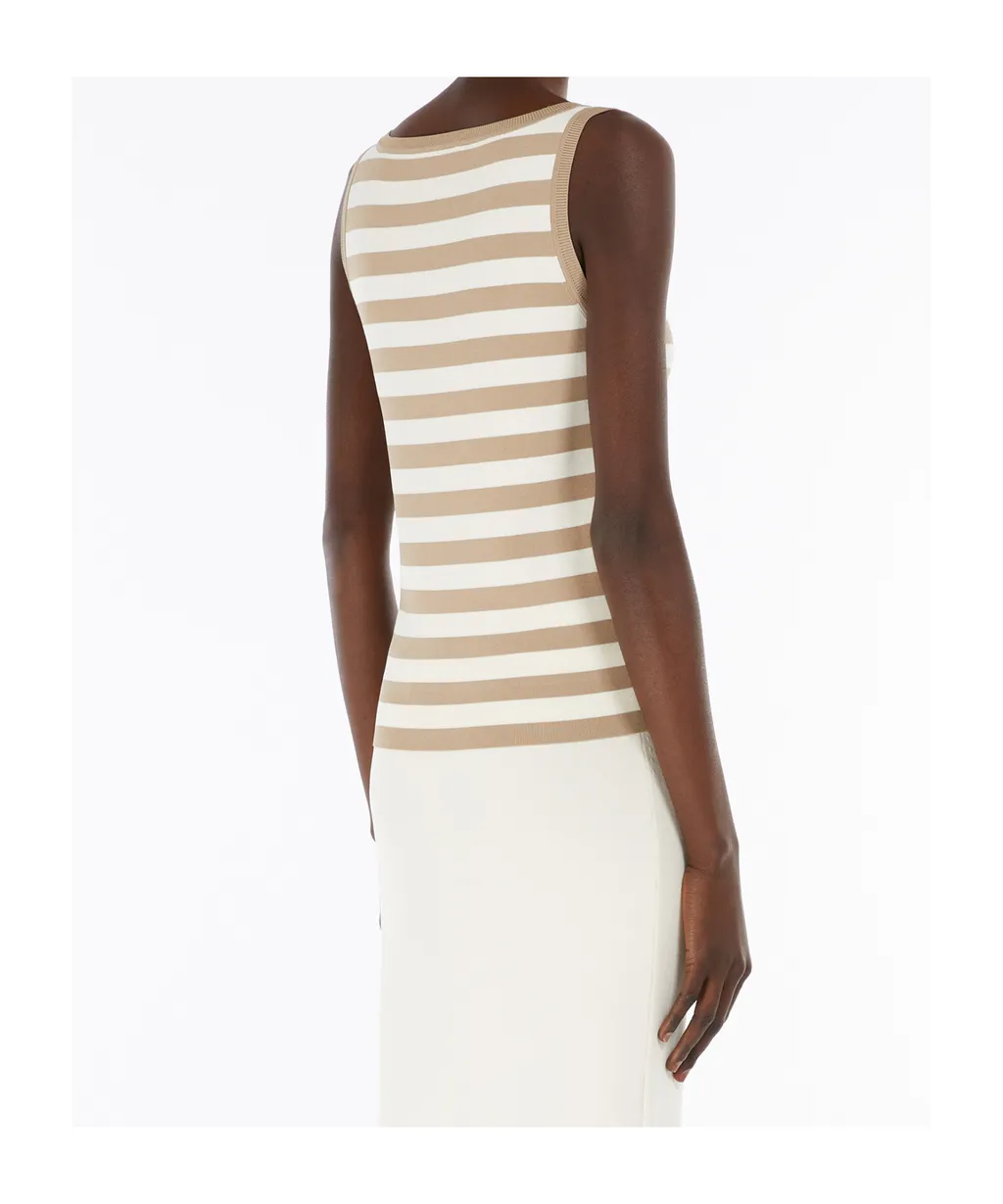 Pentola Striped Sleeveless Knitted Top
