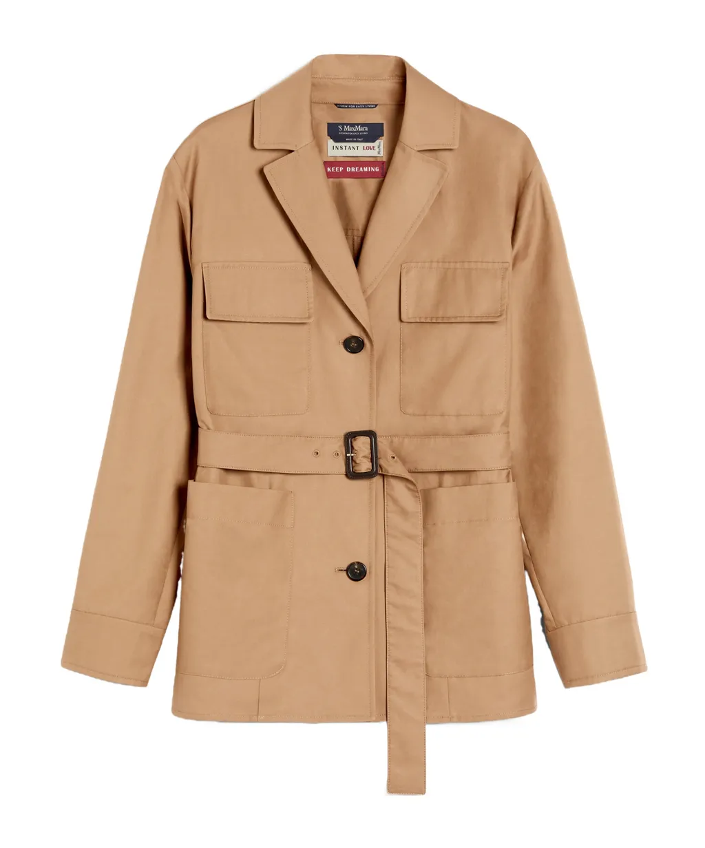 Water-Repellent Cotton Belted Jacket