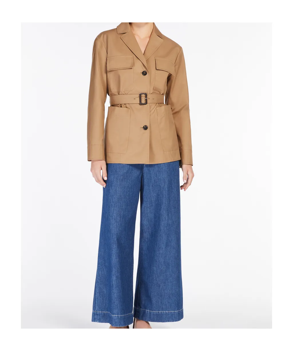 Water-Repellent Cotton Belted Jacket