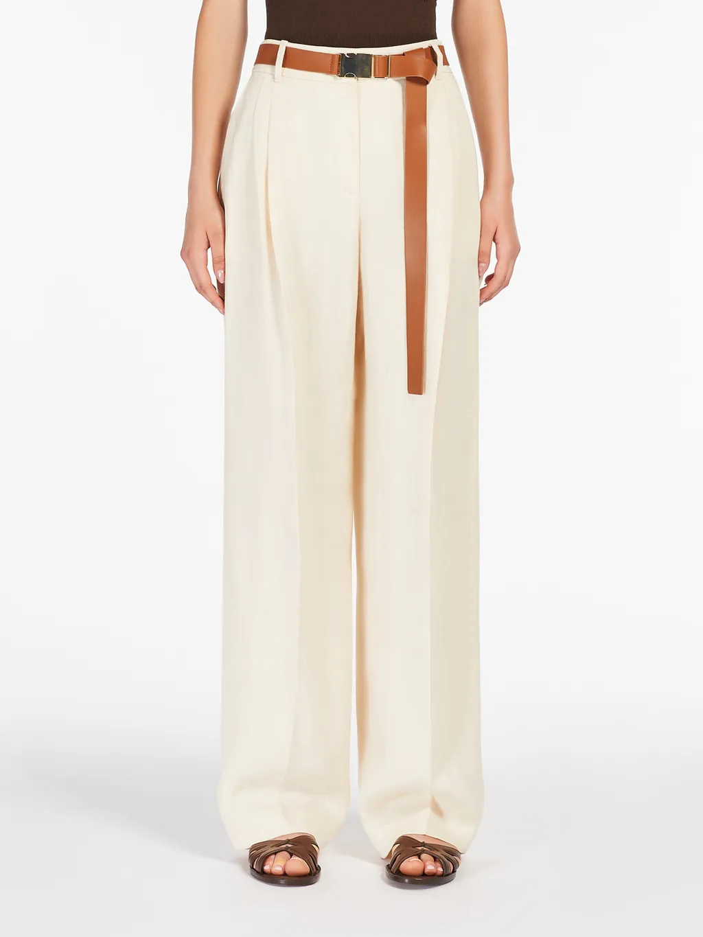 Belted Wide Leg Trousers