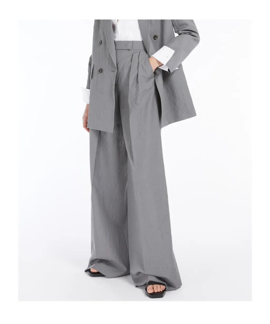 Pleat Detailed Wide-Leg Trousers