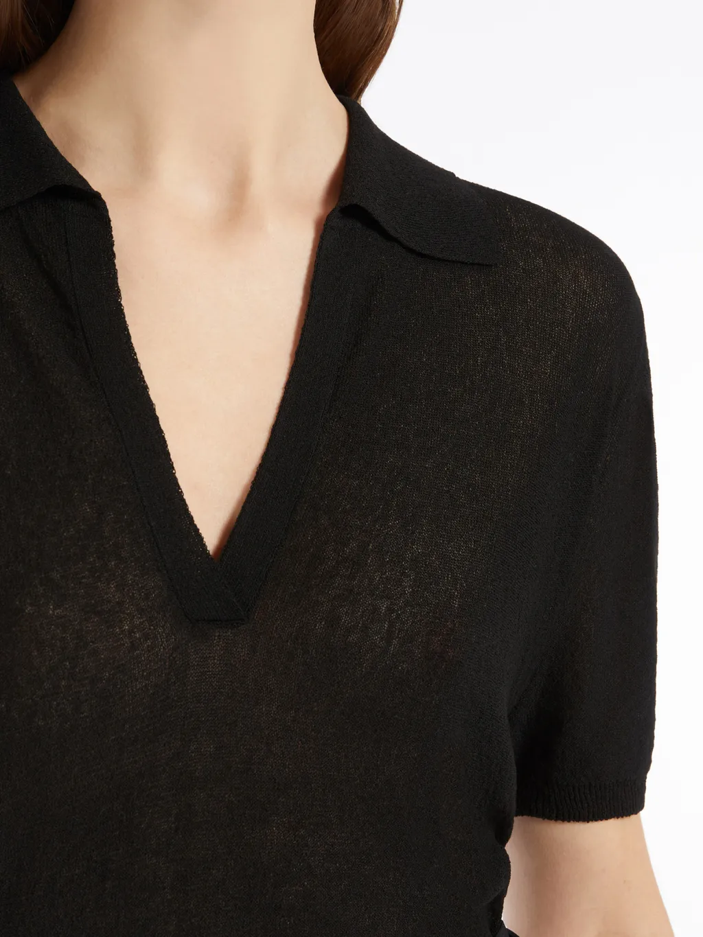 V-Neck Knitted Polo Shirt