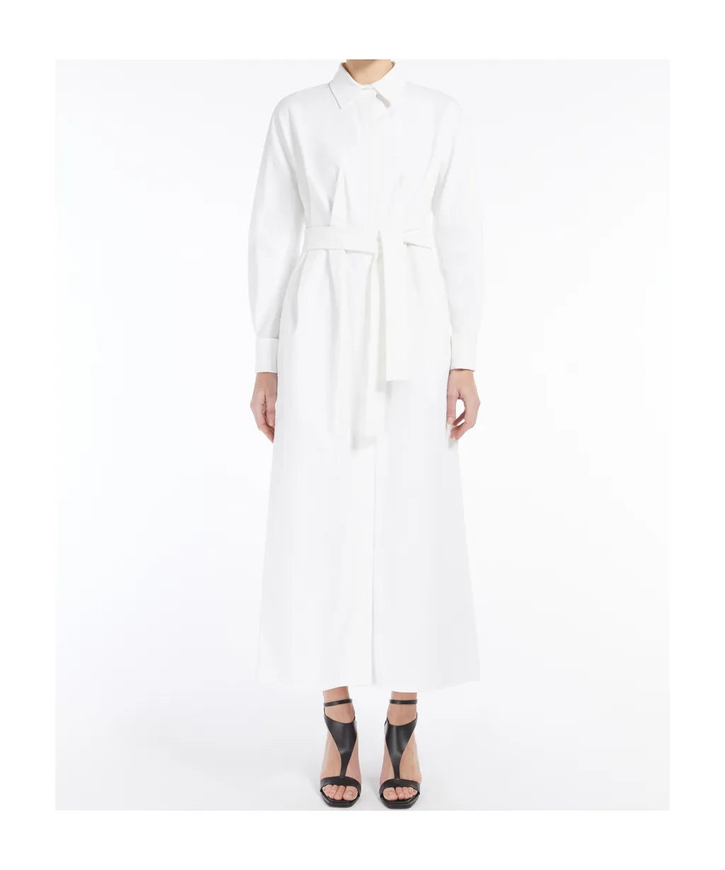 Belted Long-Sleeved Shirt Dress