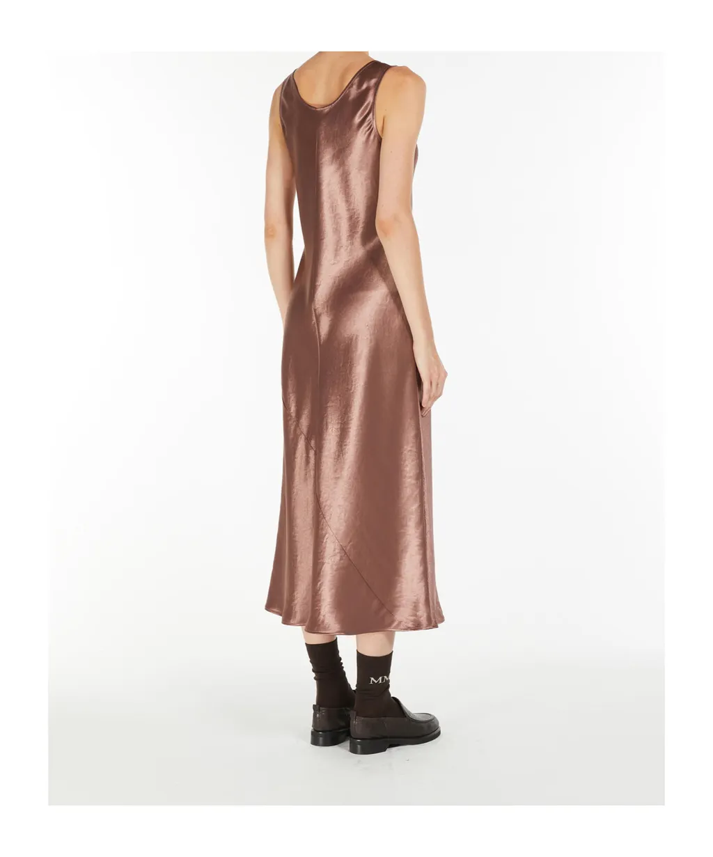 U-Neck Sleeveless Satin Dress