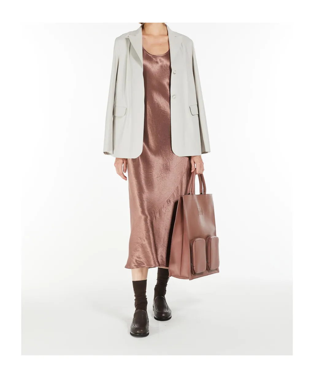 U-Neck Sleeveless Satin Dress