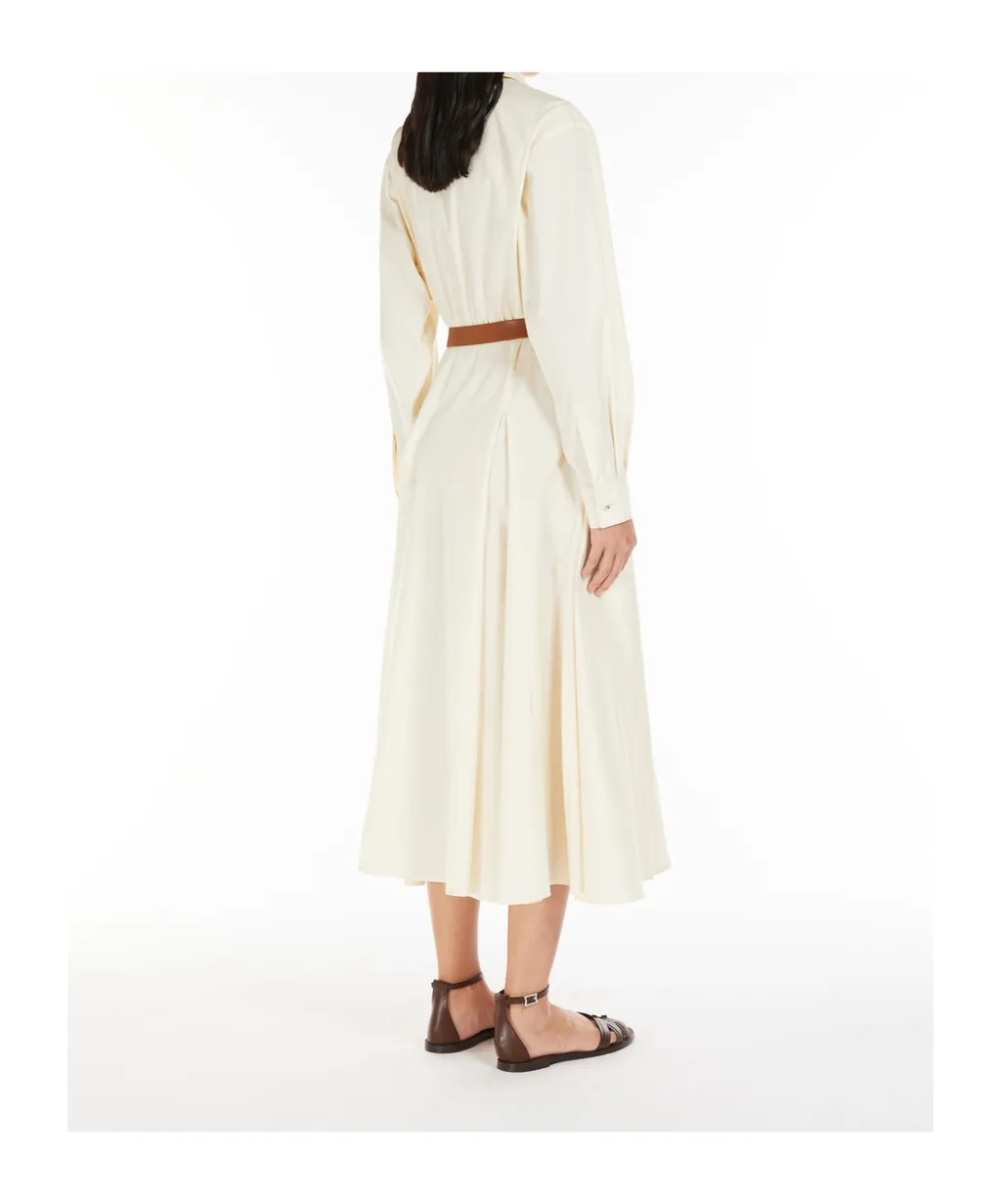 Belted Long-Sleeved Chemise Dress