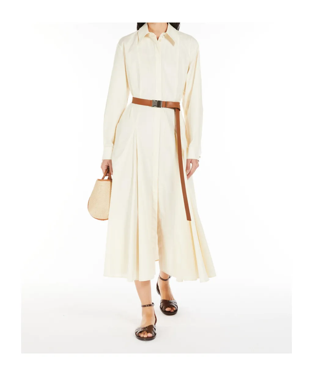 Belted Long-Sleeved Chemise Dress