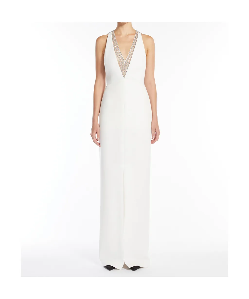 Secolo Embellished V-Neck Sleeveless Dress