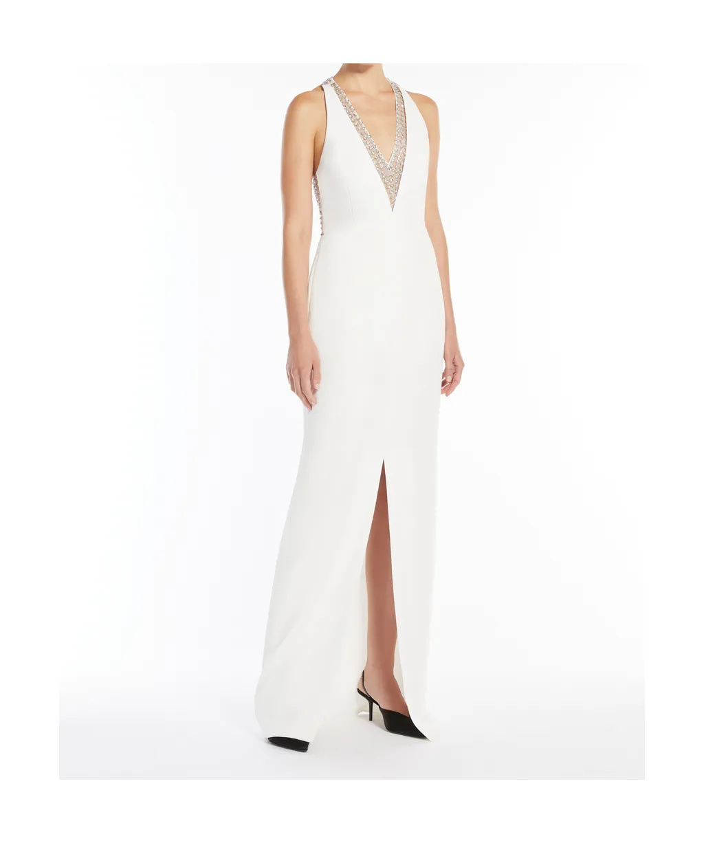 Secolo Embellished V-Neck Sleeveless Dress