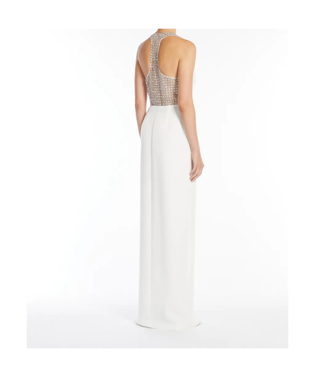 Secolo Embellished V-Neck Sleeveless Dress