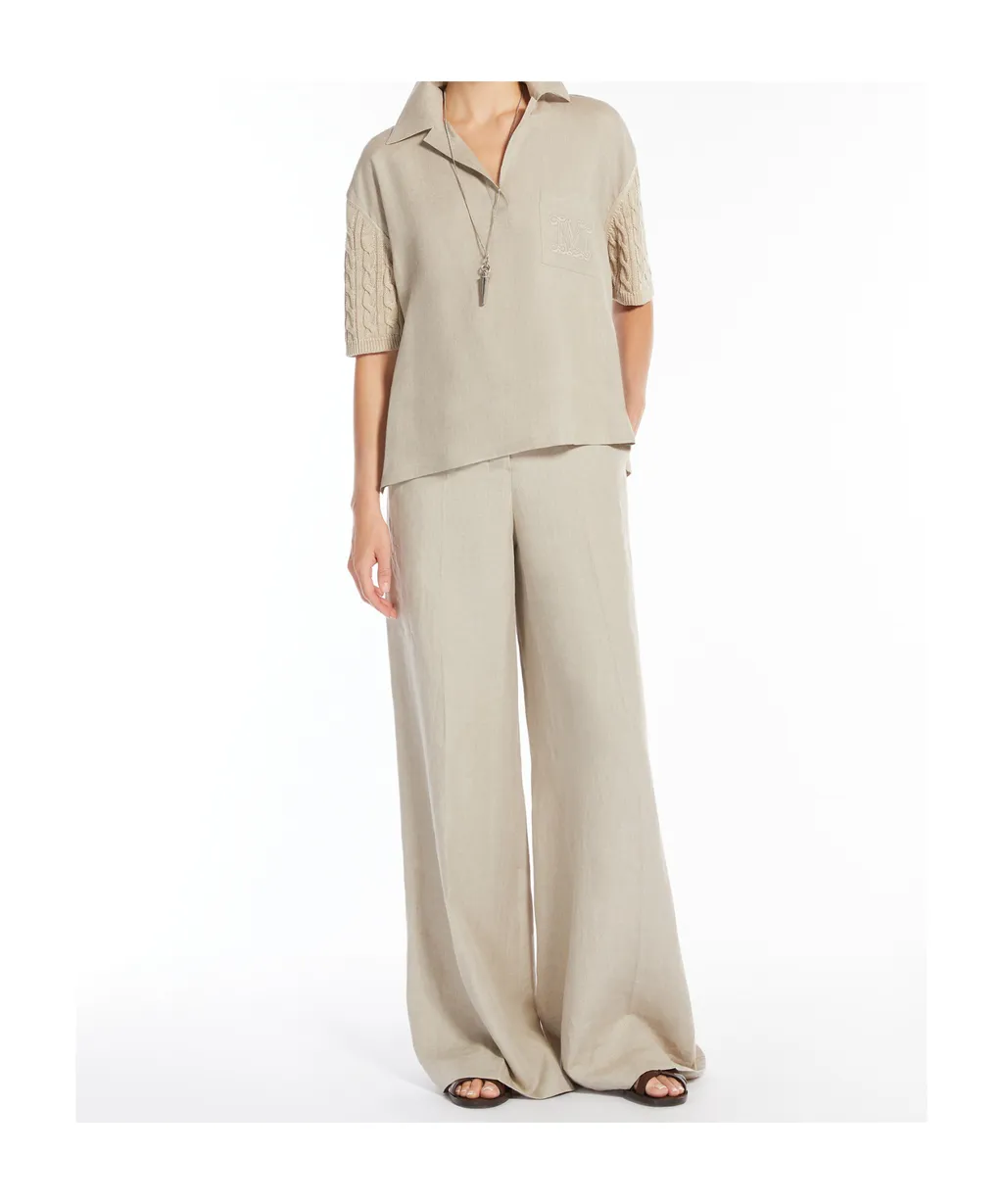 Pleat Detailed Wide Leg Trousers