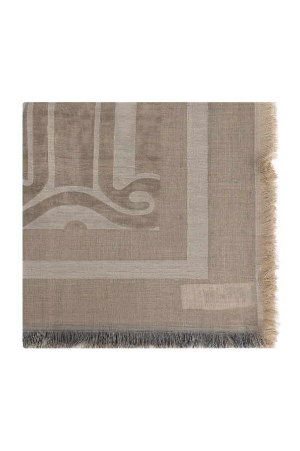 Jacquard-Knit Wool And Modal Shawl