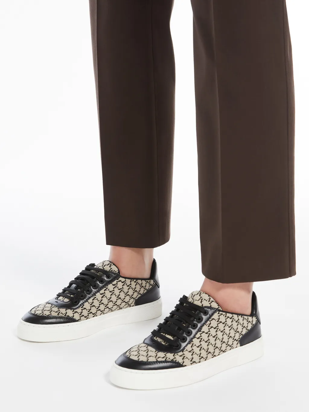 Jacquard-Knit Monogram Sneakers