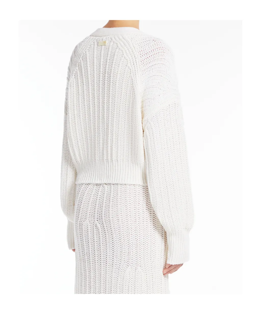Ribbed Linen And Cotton Cardigan