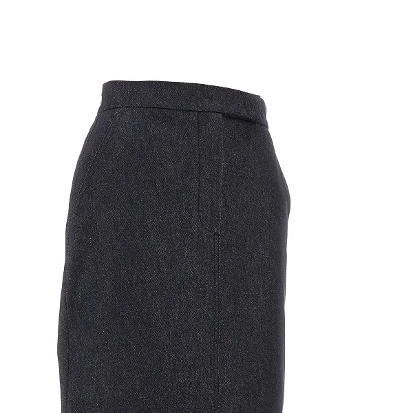 Button Detailed Back-Slit Skirt