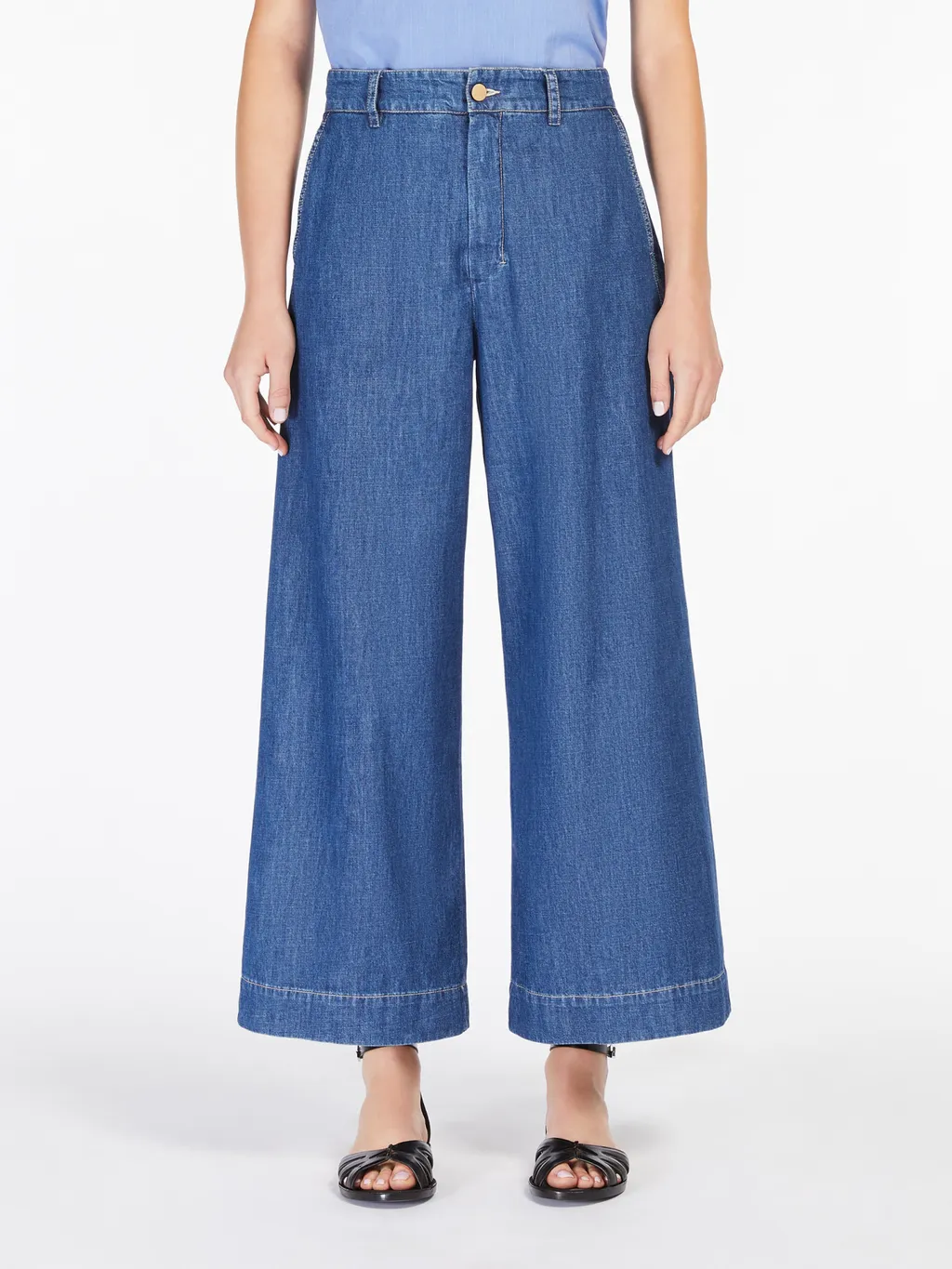 Logo Patch Wide Leg Jeans