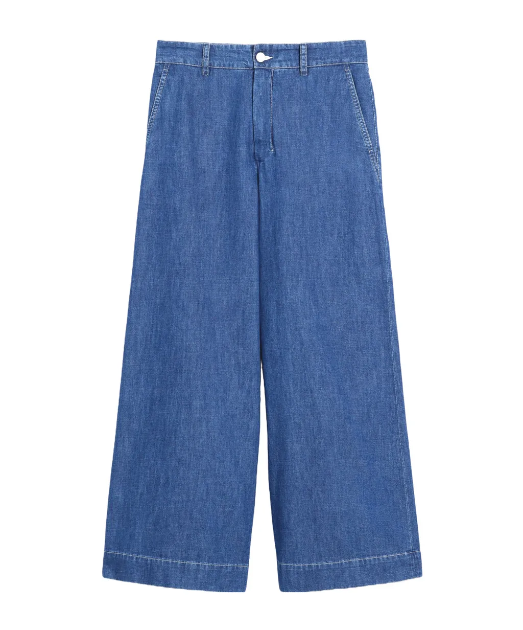 Logo Patch Wide Leg Jeans