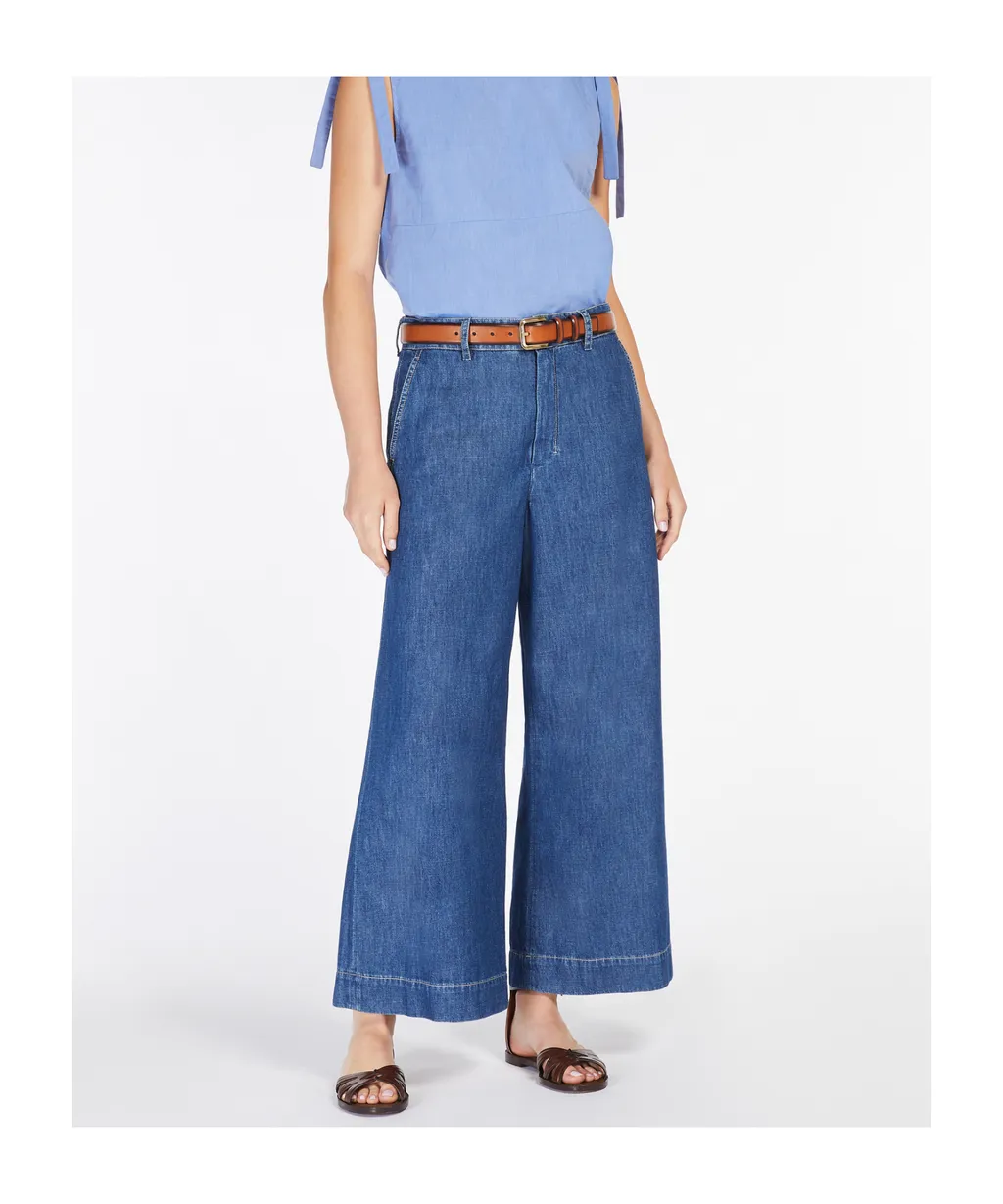 Logo Patch Wide Leg Jeans
