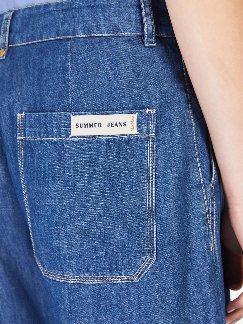 Logo Patch Wide Leg Jeans