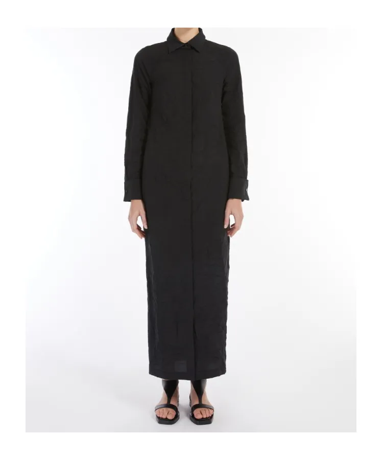 Button Detailed Long-Sleeved Dress