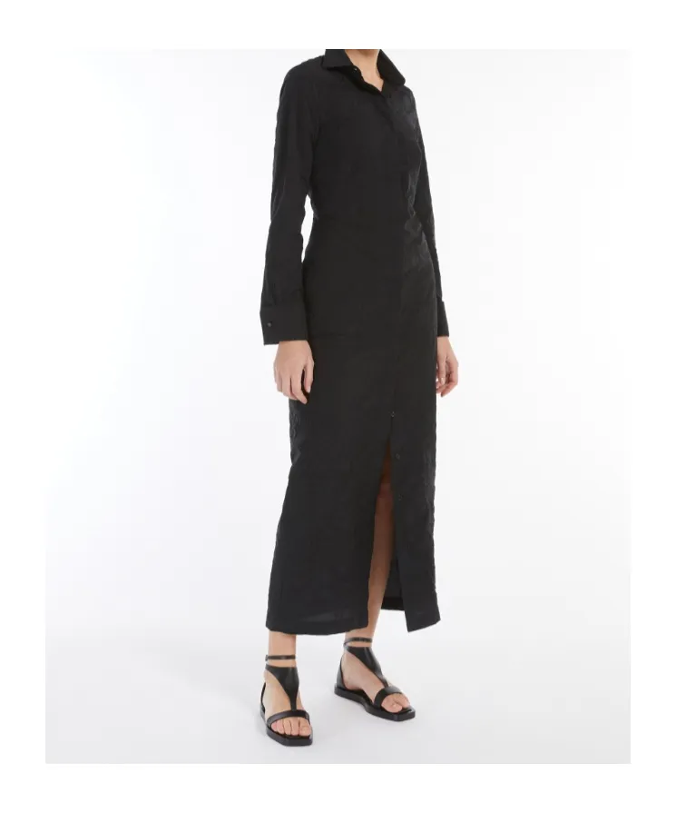 Button Detailed Long-Sleeved Dress