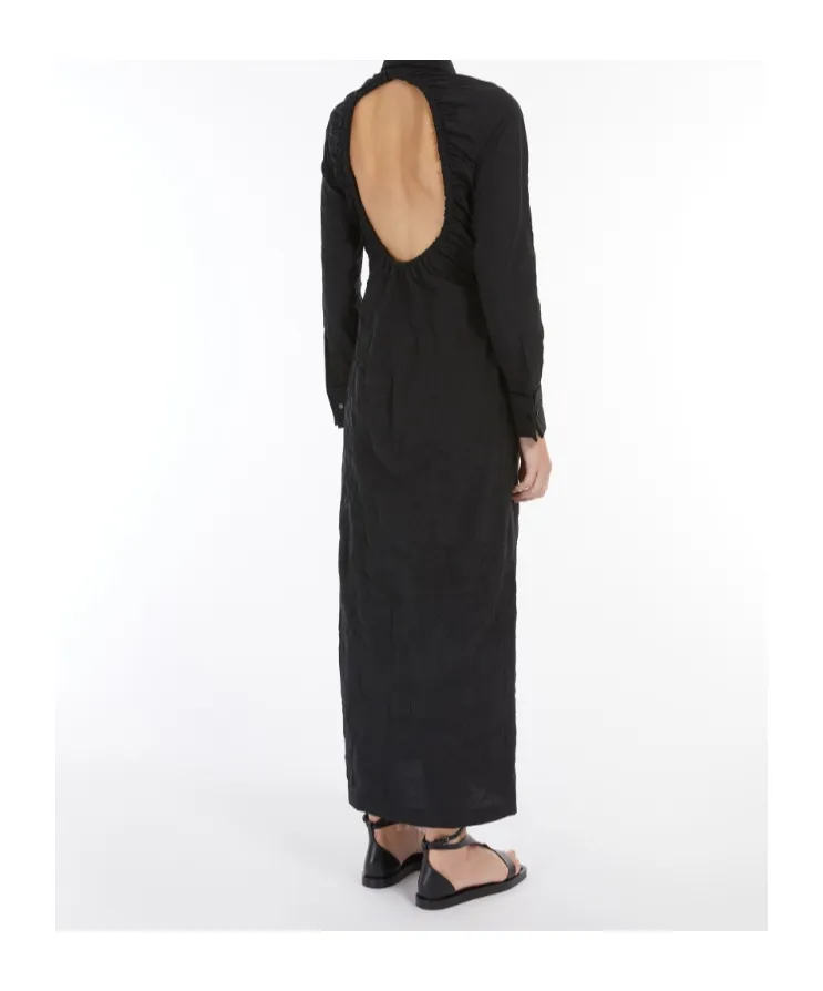 Button Detailed Long-Sleeved Dress