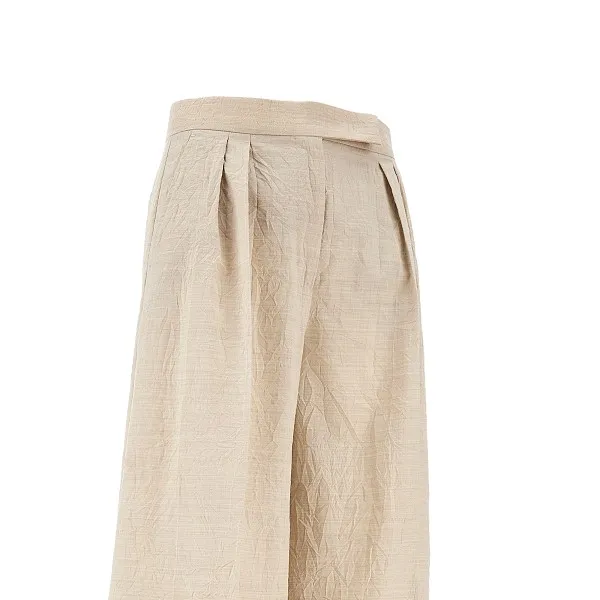 Pleat Detailed Wide-Leg Trousers