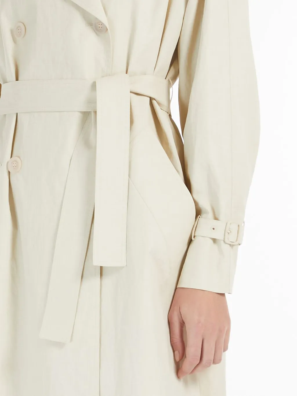 Ronco Belted Button-Up Trench Coat