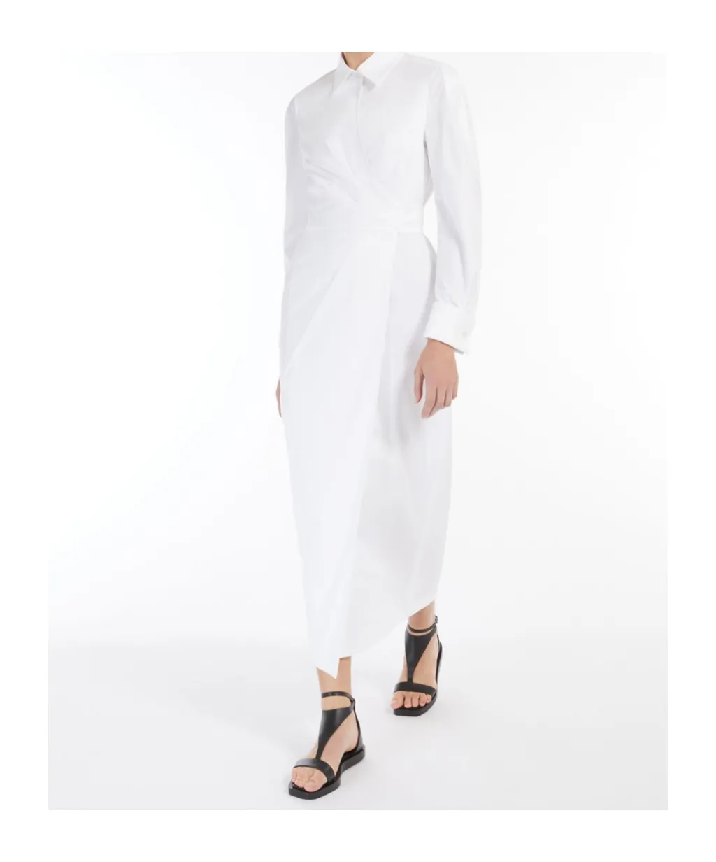 Draped Long-Sleeved Dress