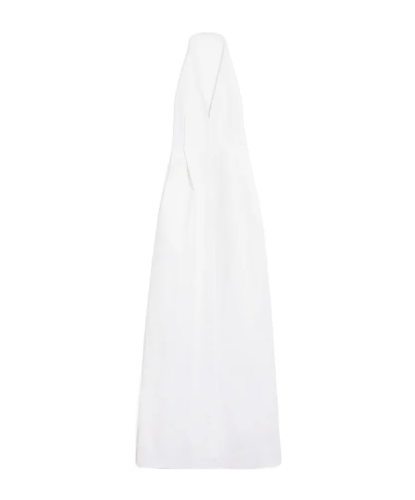 V-Neck Belted Sleeveless Dress