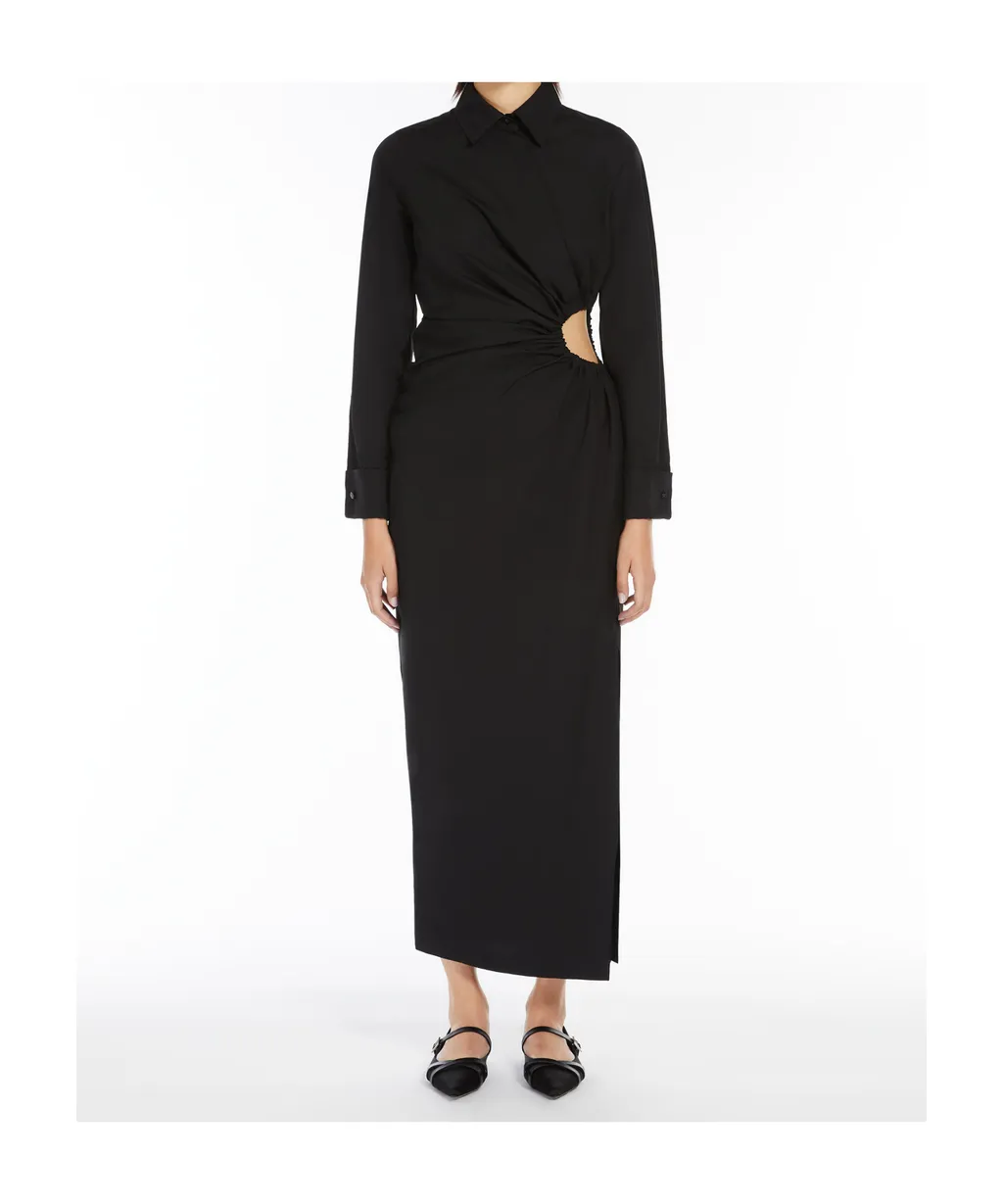 Collared Long-Sleeve Shirt Dress