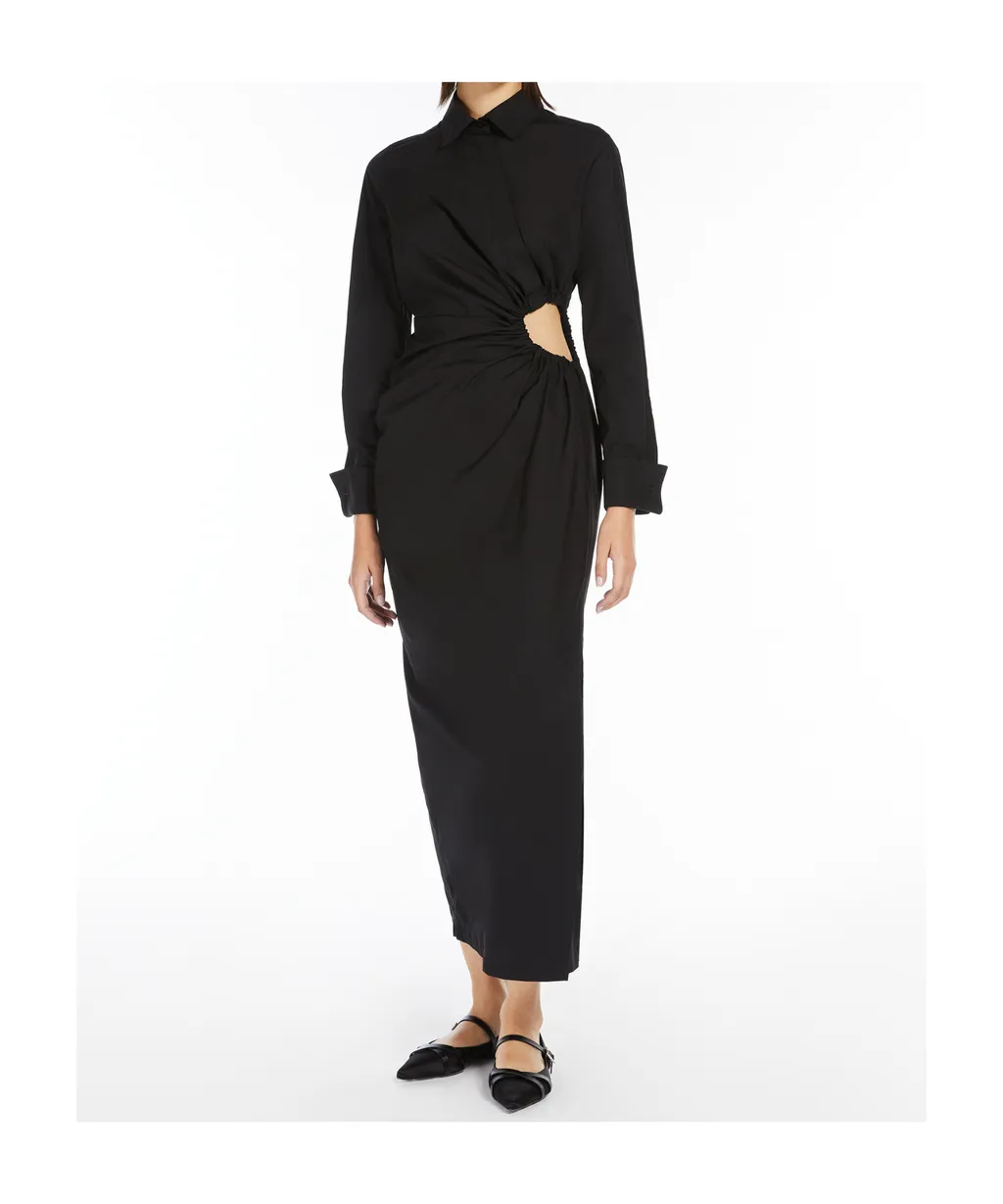 Collared Long-Sleeve Shirt Dress