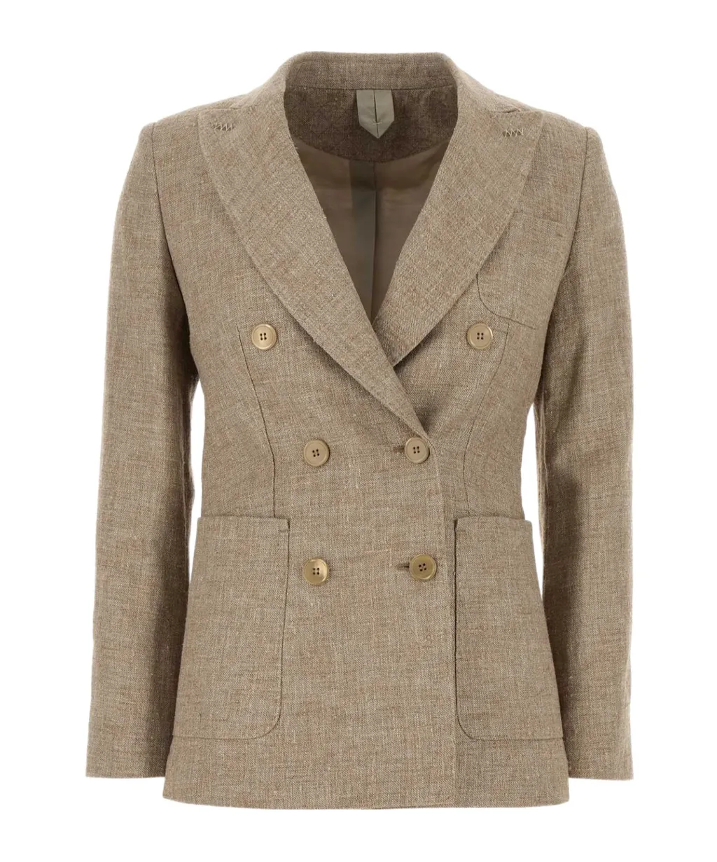 Double-Breasted Long-Sleeved Jacket