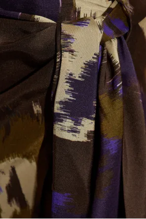Graphic Printed Twist-Detailed Skirt